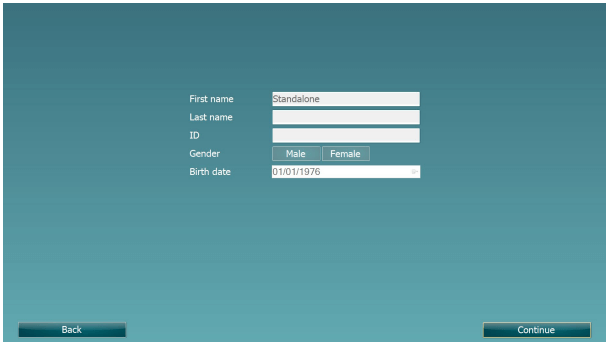 List of patient data fields, including first name, last name, ID, gender, and birth date.