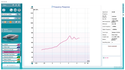 Frequency Response software screen