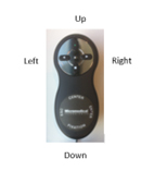 The left, up, right, and down buttons are labeled, which can be found in the left, up, right, and down positions, respectively.