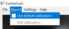 Drop down menu to use default calibration.