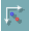 Graph icon, with white arrows pointing in the rightward and downward positions, and a blue and a red dot in the middle.