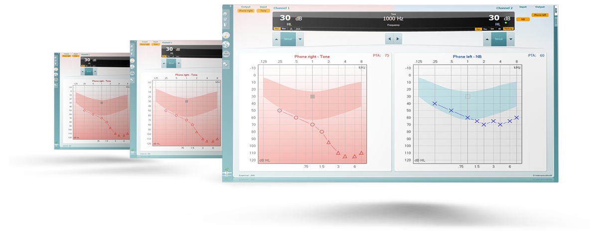 Audiometry software screens