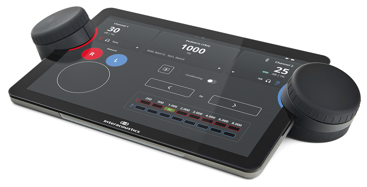 Close up of the Touch Keyboard displaying the pediatric (VRA) screen