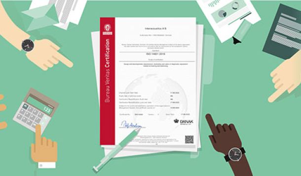 Signed ISO 14001 certification for Interacoustics