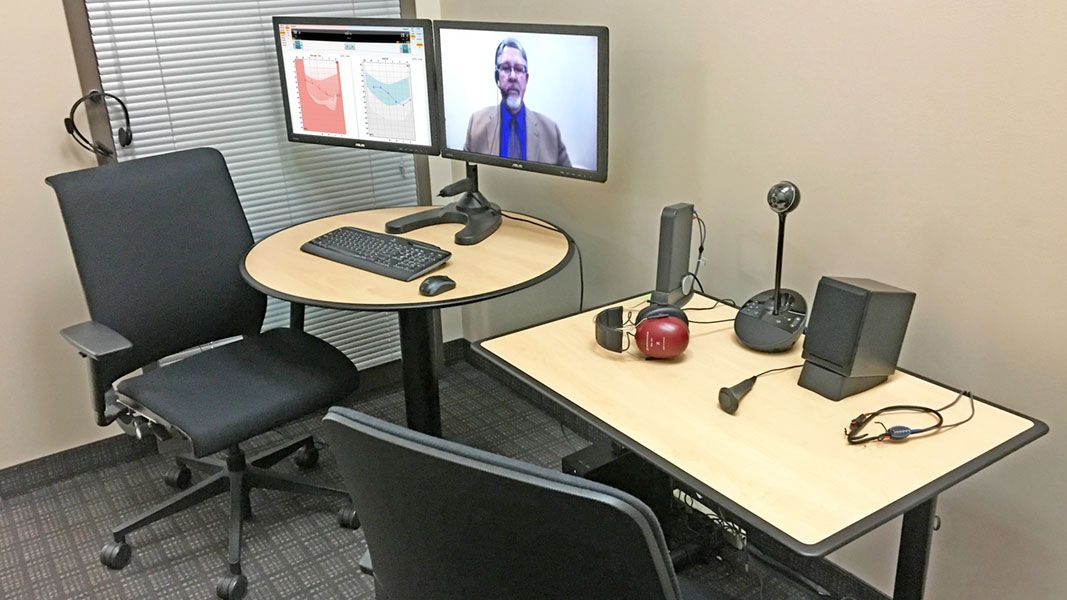 Computer desks, chairs and equipment.