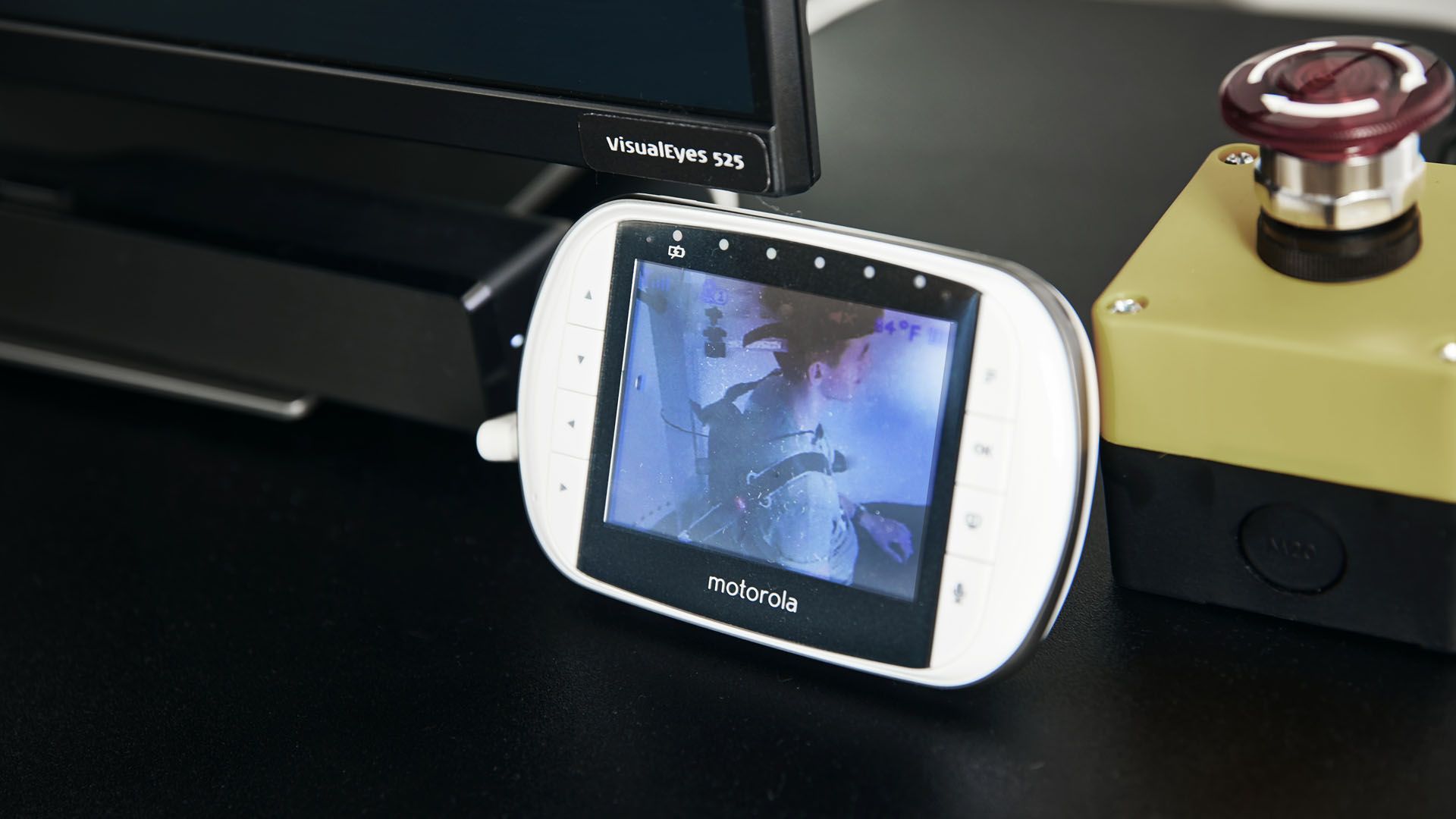 Tablet with in-booth observation camera live feed