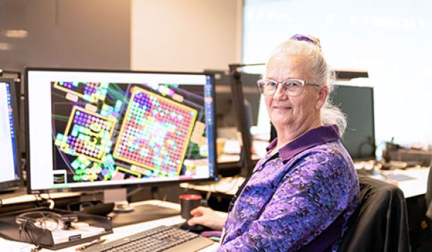 Anna Marie Jaska at her desk