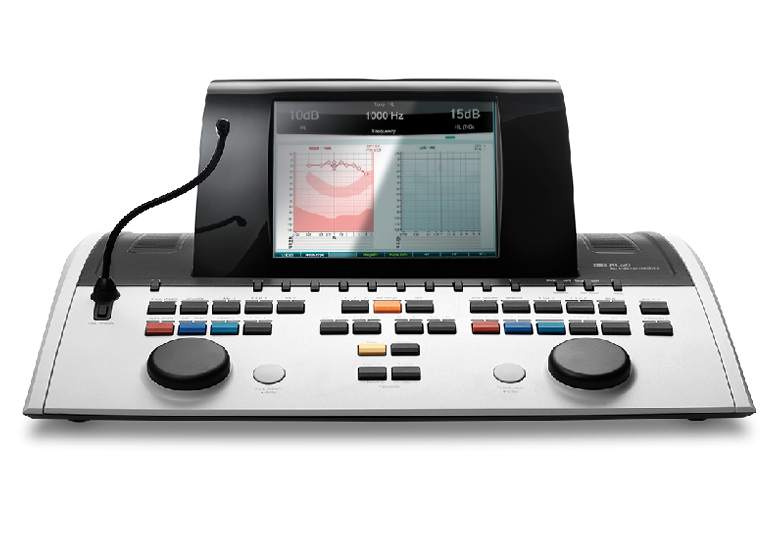 A photo of the AC40 audiometer from Interacoustics.