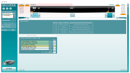 QuickSIN software screen